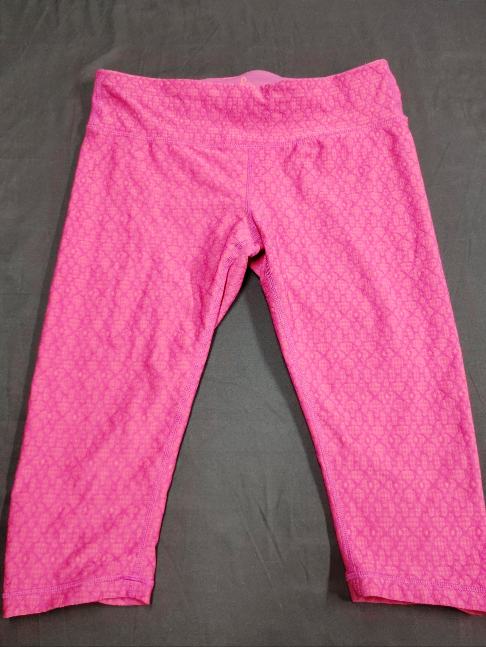 Prana Hot Pink Patterned Capri Leggings